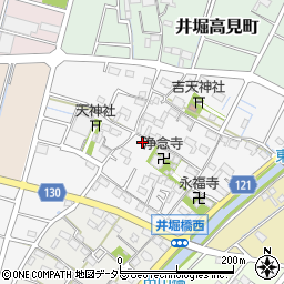愛知県稲沢市井堀中郷町周辺の地図