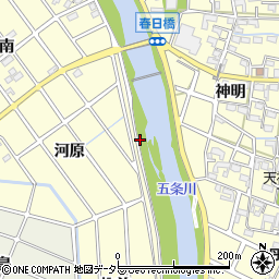 愛知県清須市春日焼河原周辺の地図