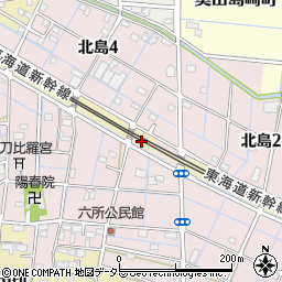 愛知県稲沢市北島町（吉屋敷）周辺の地図