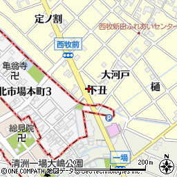 愛知県清須市春日（向河原）周辺の地図