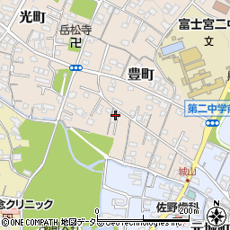 静岡県富士宮市豊町周辺の地図