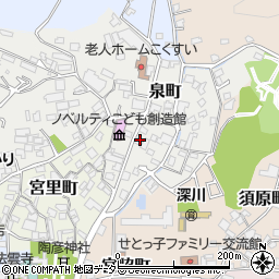 愛知県瀬戸市泉町58周辺の地図
