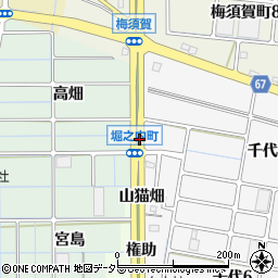 愛知県稲沢市堀之内町琵琶戸周辺の地図