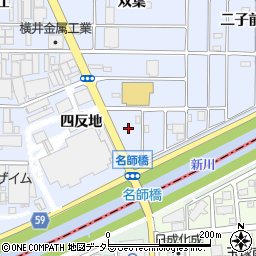 愛知県北名古屋市二子名師周辺の地図