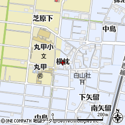 愛知県稲沢市祖父江町三丸渕（横枕）周辺の地図