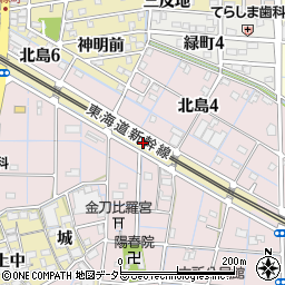 愛知県稲沢市北島町燈籠前周辺の地図
