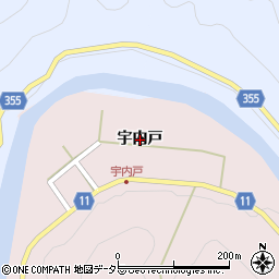 愛知県豊田市有間町（宇内戸）周辺の地図
