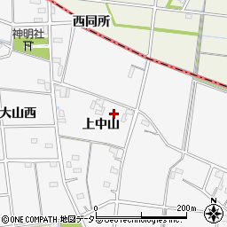 愛知県愛西市鵜多須町上中山周辺の地図