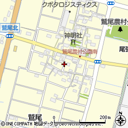 愛知県稲沢市平和町鷲尾周辺の地図