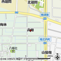 愛知県稲沢市堀之内町高畑周辺の地図
