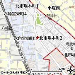愛知県稲沢市北市場本町周辺の地図