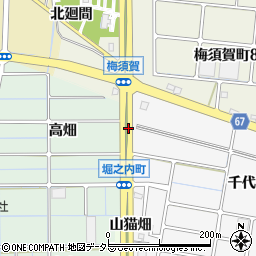 愛知県稲沢市堀之内町廻間周辺の地図