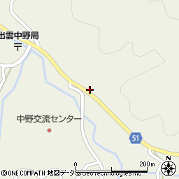 島根県雲南市三刀屋町中野877周辺の地図