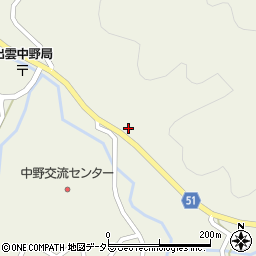 島根県雲南市三刀屋町中野884周辺の地図