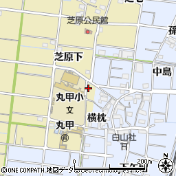 愛知県稲沢市祖父江町甲新田（芝八）周辺の地図
