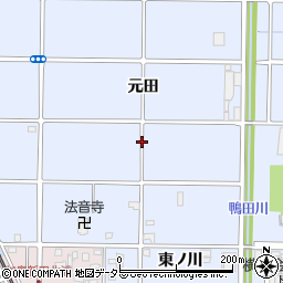 愛知県北名古屋市九之坪元田周辺の地図