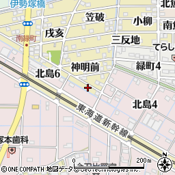 愛知県稲沢市北島町神明前1-70周辺の地図