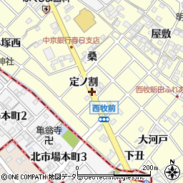 愛知県清須市春日定ノ割周辺の地図