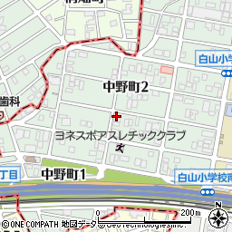 愛知県春日井市中野町周辺の地図