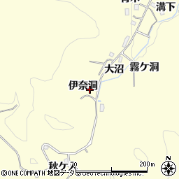 愛知県豊田市三箇町伊奈洞周辺の地図