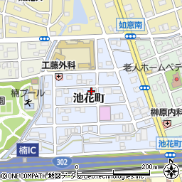 愛知県名古屋市北区池花町周辺の地図