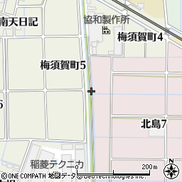 愛知県稲沢市北島町菅田周辺の地図