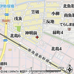 愛知県稲沢市北島町神明前1-60周辺の地図