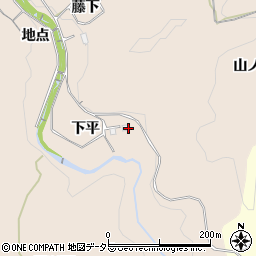 愛知県豊田市白川町下平周辺の地図