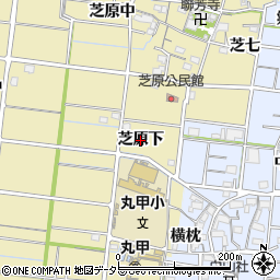 愛知県稲沢市祖父江町甲新田（芝原下）周辺の地図
