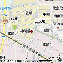 愛知県稲沢市北島町神明前1-48周辺の地図