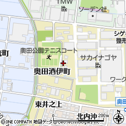 愛知県稲沢市奥田酒伊町周辺の地図