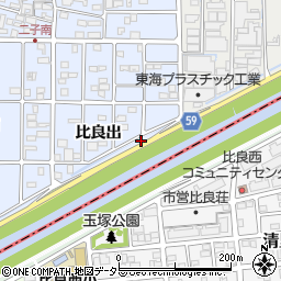 愛知県北名古屋市二子牧野周辺の地図