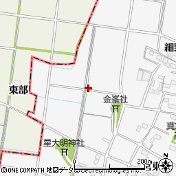 愛知県愛西市上東川町周辺の地図