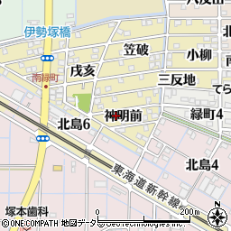 愛知県稲沢市北島町神明前1-36周辺の地図