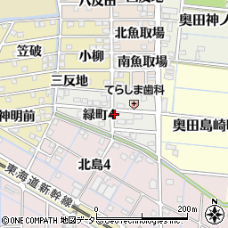 愛知県稲沢市緑町周辺の地図