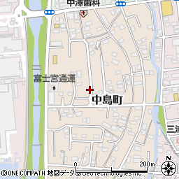 静岡県富士宮市中島町周辺の地図