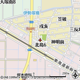 愛知県稲沢市北島町神明前1-27周辺の地図