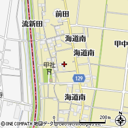愛知県稲沢市祖父江町甲新田（六軒）周辺の地図