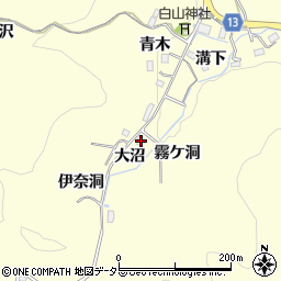 愛知県豊田市三箇町大沼周辺の地図