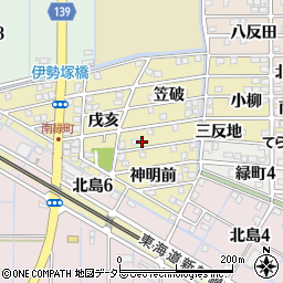愛知県稲沢市北島町神明前1-57周辺の地図