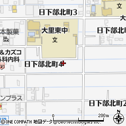 愛知県稲沢市日下部北町周辺の地図