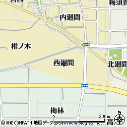 愛知県稲沢市矢合町西廻間周辺の地図