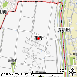 愛知県愛西市上東川町細野周辺の地図