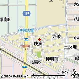 愛知県稲沢市北島町戌亥周辺の地図