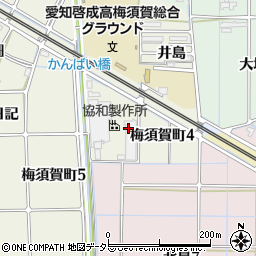 愛知県稲沢市梅須賀町4丁目周辺の地図