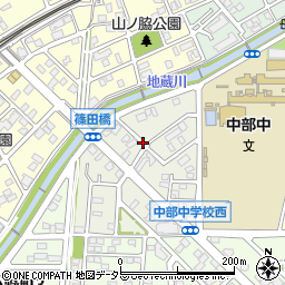 愛知県春日井市篠田町周辺の地図