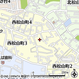 愛知県瀬戸市西松山町周辺の地図