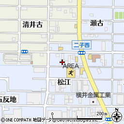 愛知県北名古屋市二子松江周辺の地図