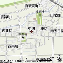 愛知県稲沢市梅須賀町中切1680周辺の地図