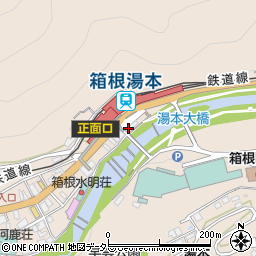 湯本駅前公衆トイレ周辺の地図